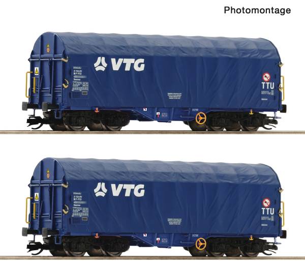 ROCO 6680060 - 2-tlg. Set: Schiebeplanenwagen, VTG